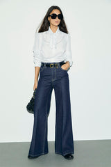 LOUKA WHITE TIE-COLLAR POPLIN SHIRT