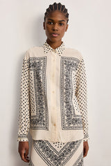 COLOMBE FLOWY TWO-TONE PRINTED SHIRT