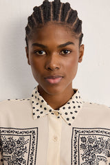 COLOMBE FLOWY TWO-TONE PRINTED SHIRT