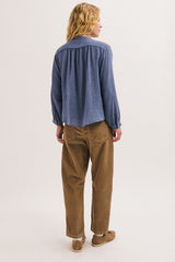 LILLA BLUE FLANNEL BLOUSE