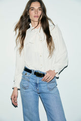 LEIA FLUID RUFFLED SHIRT