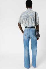 CHAYMA FLOWERS RUFFLES FLOWING BLOUSE
