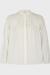 AINARA WHITE COTTON VOILE SHIRT