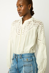 AINARA WHITE COTTON VOILE SHIRT