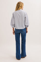 LIA STRIPED POPLIN SHORT SHIRT