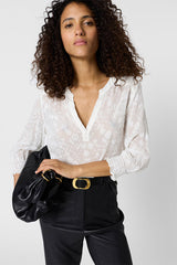 CALLYS FLORAL JACQUARD BLOUSE