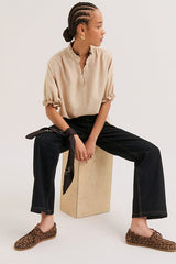 LUCE RUFFLES GOLD LUREX BLOUSE