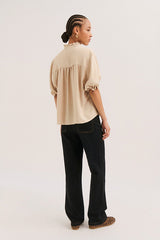 LUCE RUFFLES GOLD LUREX BLOUSE