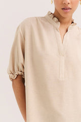 LUCE RUFFLES GOLD LUREX BLOUSE