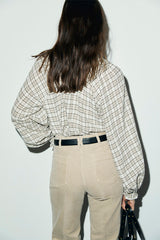 LISEL RUFFLES CHECKED SHIRT