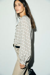 LISEL RUFFLES CHECKED SHIRT