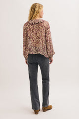 LOUELLE RUFFLED FLORAL SHIRT
