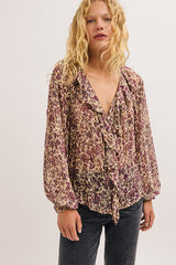 LOUELLE RUFFLED FLORAL SHIRT