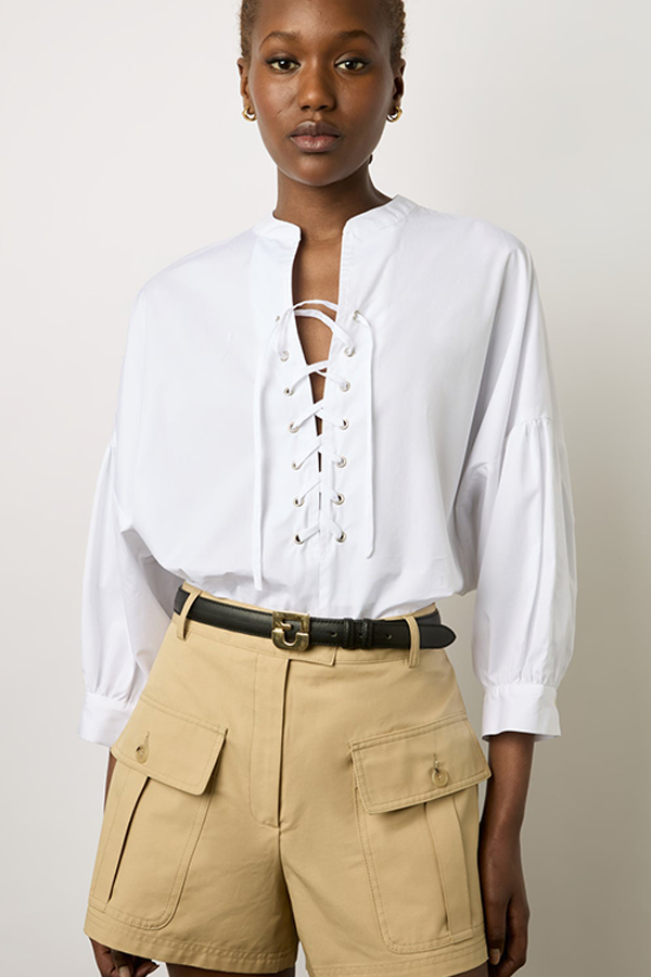 ALANIA WHITE COTTON BLOUSE