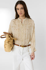 CAELIA EMBROIDERED ROUND NECK SHIRT