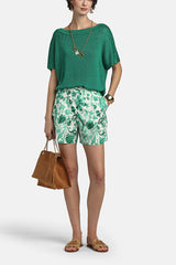 CALAO GREEN OPENWORK-DETAIL SWEATER
