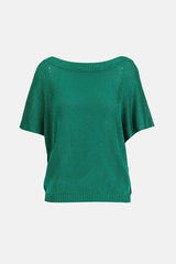CALAO GREEN OPENWORK-DETAIL SWEATER