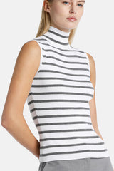 CALICO STRIPED SLEEVELESS WOOL-BLEND TOP