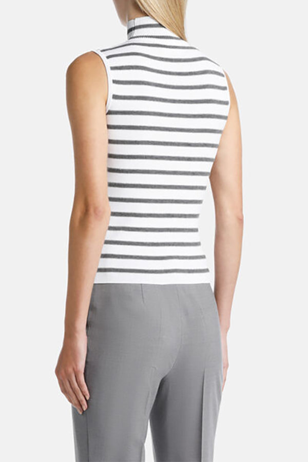 CALICO STRIPED SLEEVELESS WOOL-BLEND TOP