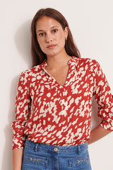 CALYPSO12 PRINTED FLOWING BLOUSE