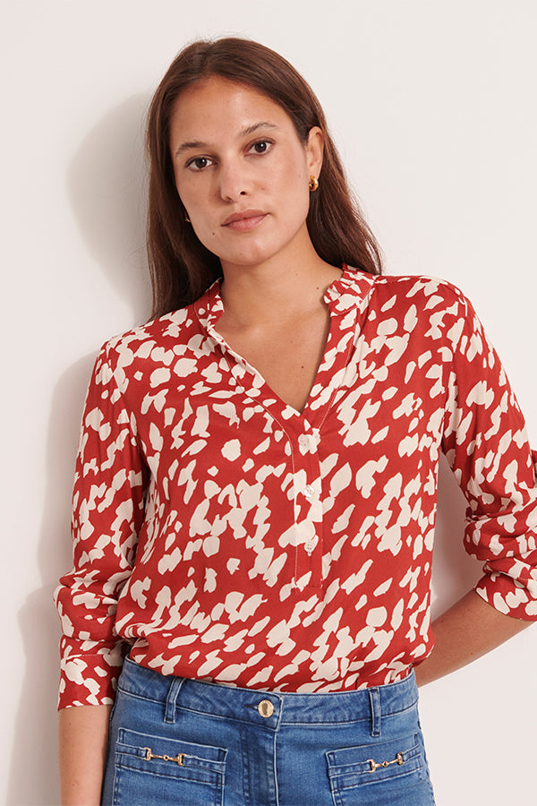 CALYPSO12 PRINTED FLOWING BLOUSE