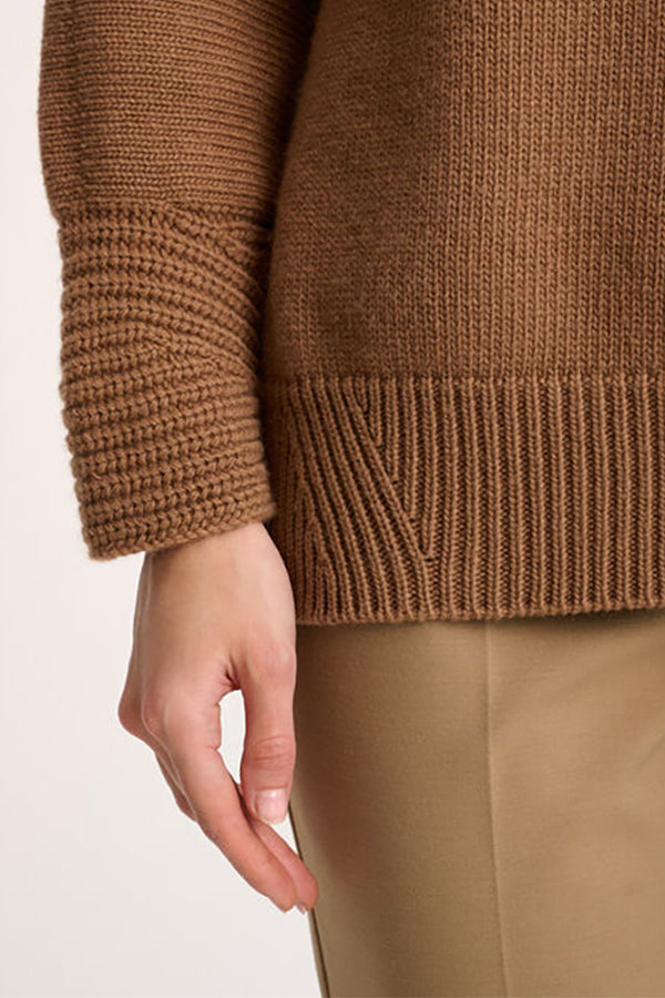 CAMERIERA CAMEL MOCK NECK PULLOVER