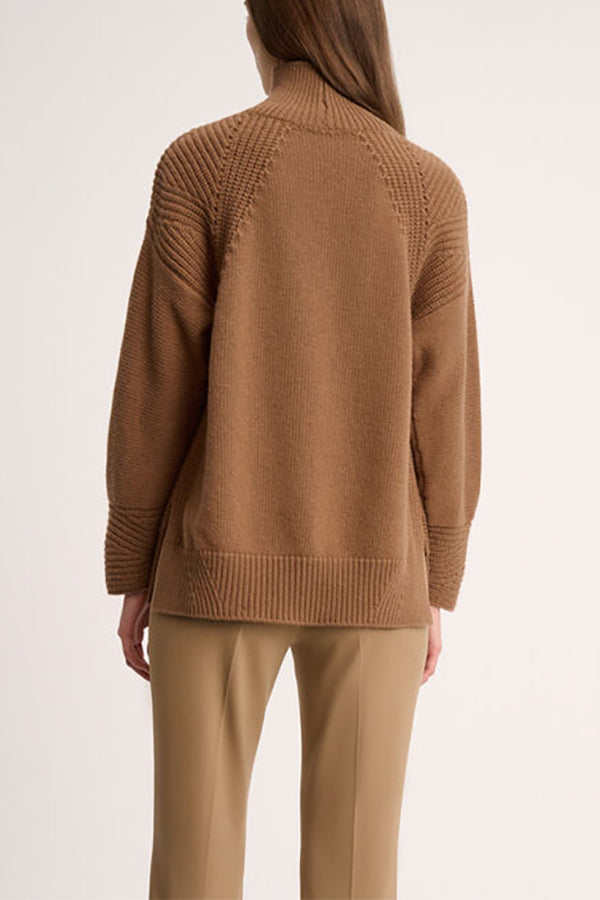 CAMERIERA CAMEL MOCK NECK PULLOVER