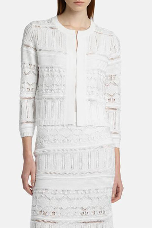 CANALETTA WHITE AJOUR CARDIGAN