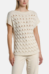 CANNELLO PERFORATED CABLE KNIT PULLOVER