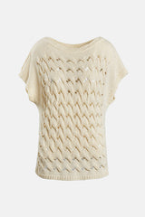 CANNELLO PERFORATED CABLE KNIT PULLOVER