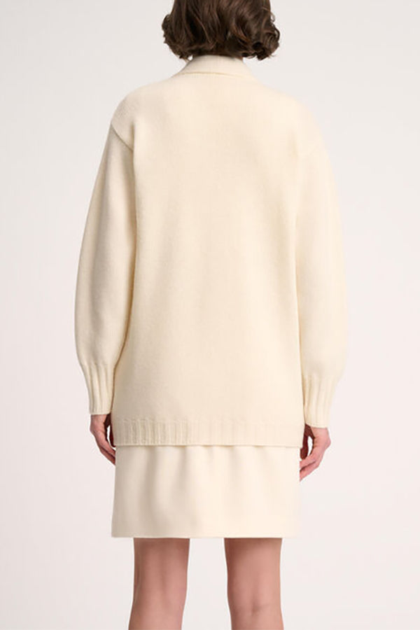 CANOLO CREAM CASHMERE BLEND CARDIGAN