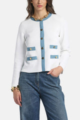 CAPOTRENO WHITE BON-TON CARDIGAN