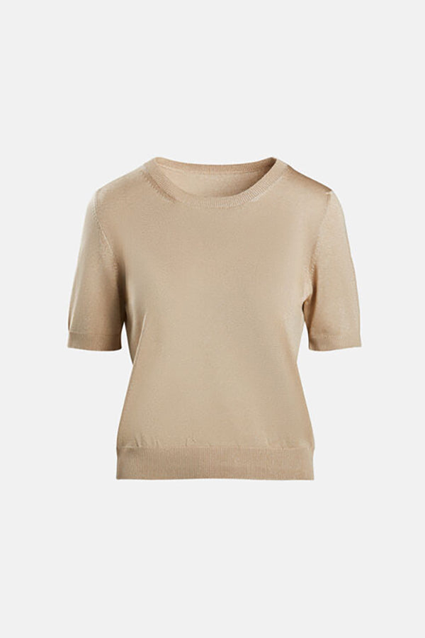 CARENTE ECRU SHORT SLEEVE SWEATER