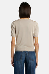 CARENTE ECRU SHORT SLEEVE SWEATER