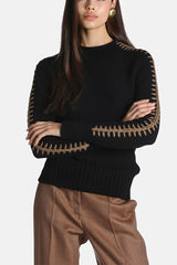 CASISTICA BLACK WOOL CASHMERE SWEATER