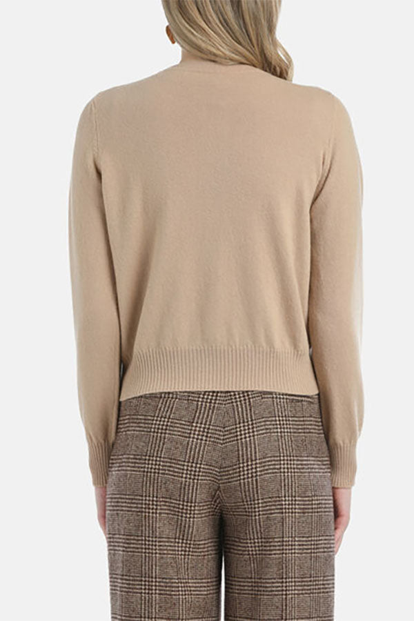 CAVOUR BEIGE JEWEL BUTTONS CARDIGAN
