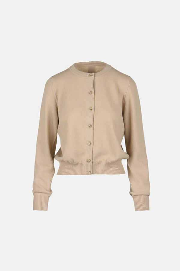 CAVOUR BEIGE JEWEL BUTTONS CARDIGAN