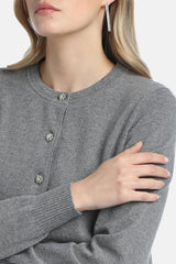 CAVOUR GREY JEWEL BUTTONS CARDIGAN
