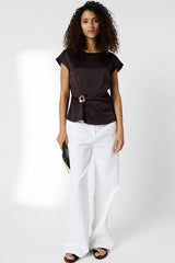 CLAUDIE CINNAMON DRAPED TOP