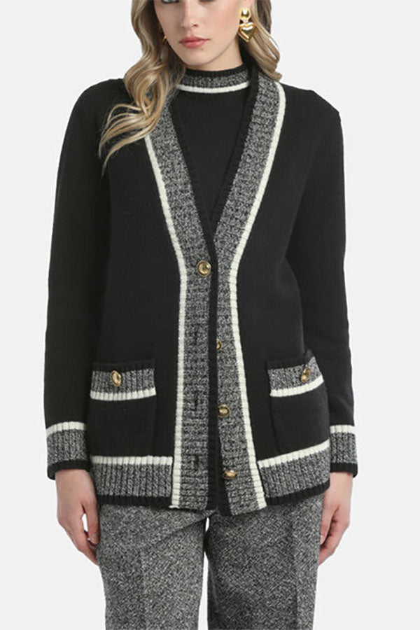 CENERIERA CONTRAST DETAILS CARDIGAN