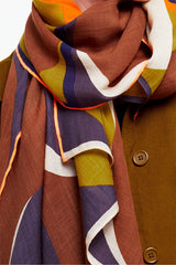 BROWN ONDE SCARF