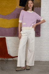 CHARLIZE PURPLE TWO TONE SWEATER