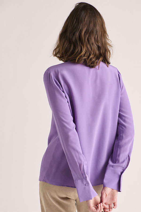 CHARTRES PURPLE WASHED SILK BLOUSE