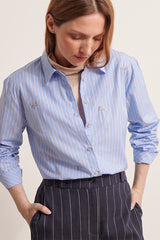 FLASHY STRIPED SEQUIN BLOUSE