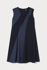 CLORURO MIDNIGHT BLUE CREPE ENVERS SATIN DRESS