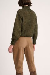 COCCOLO KHAKI CHUNKY ALPACA LUREX PULLOVER