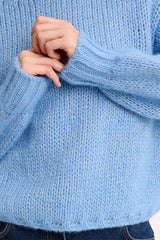 COCCOLO BLUE CHUNKY ALPACA LUREX PULLOVER