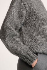 COCCOLO GREY CHUNKY ALPACA LUREX PULLOVER