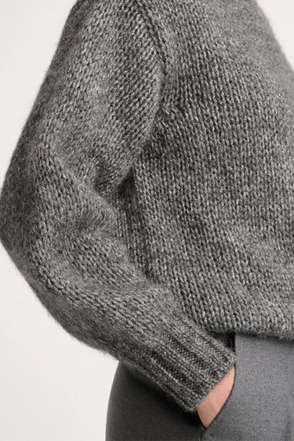 COCCOLO GREY CHUNKY ALPACA LUREX PULLOVER