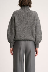 COCCOLO GREY CHUNKY ALPACA LUREX PULLOVER